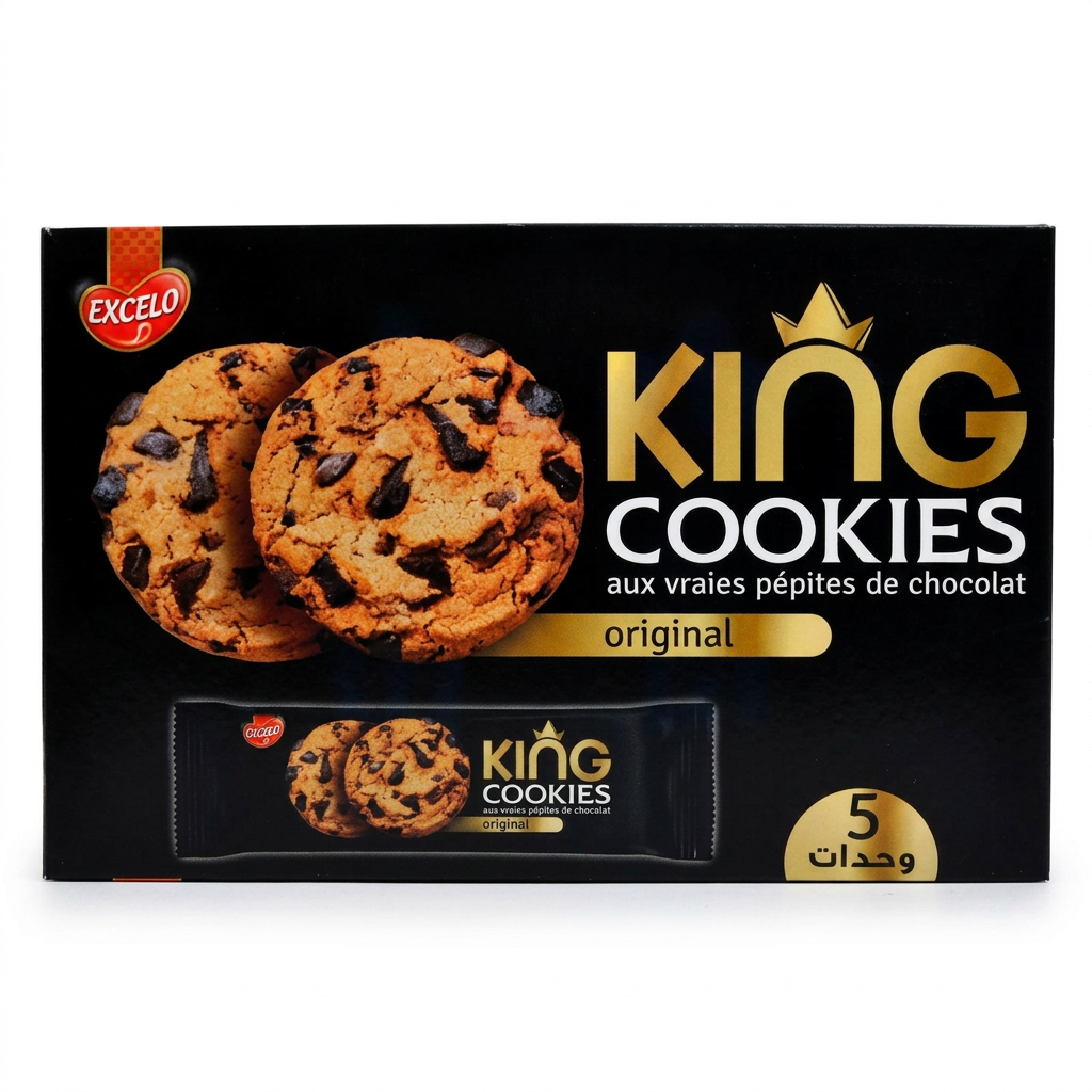 Excelo King Cookies extra chocolate cookies box