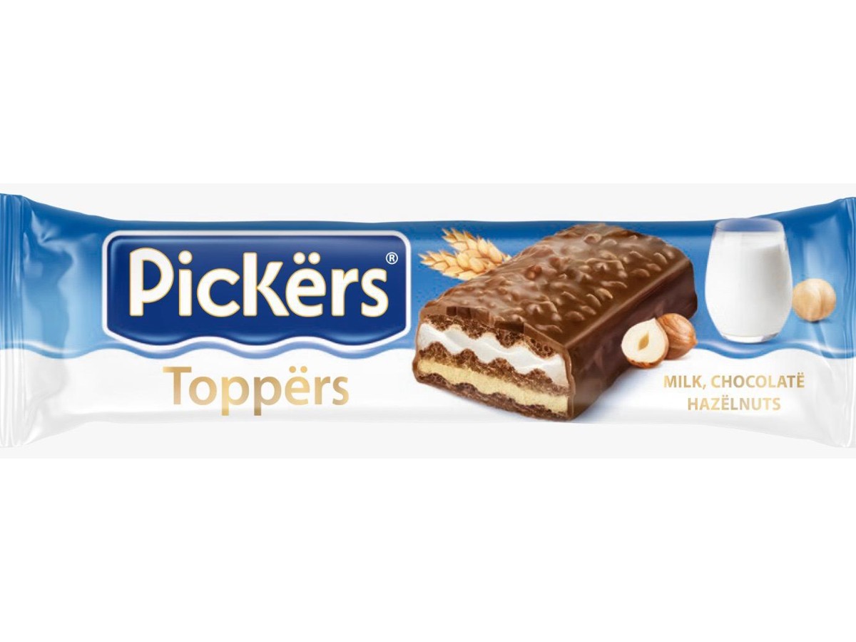 Pickers Toppers milk chocolate hazelnut bar wrapper
