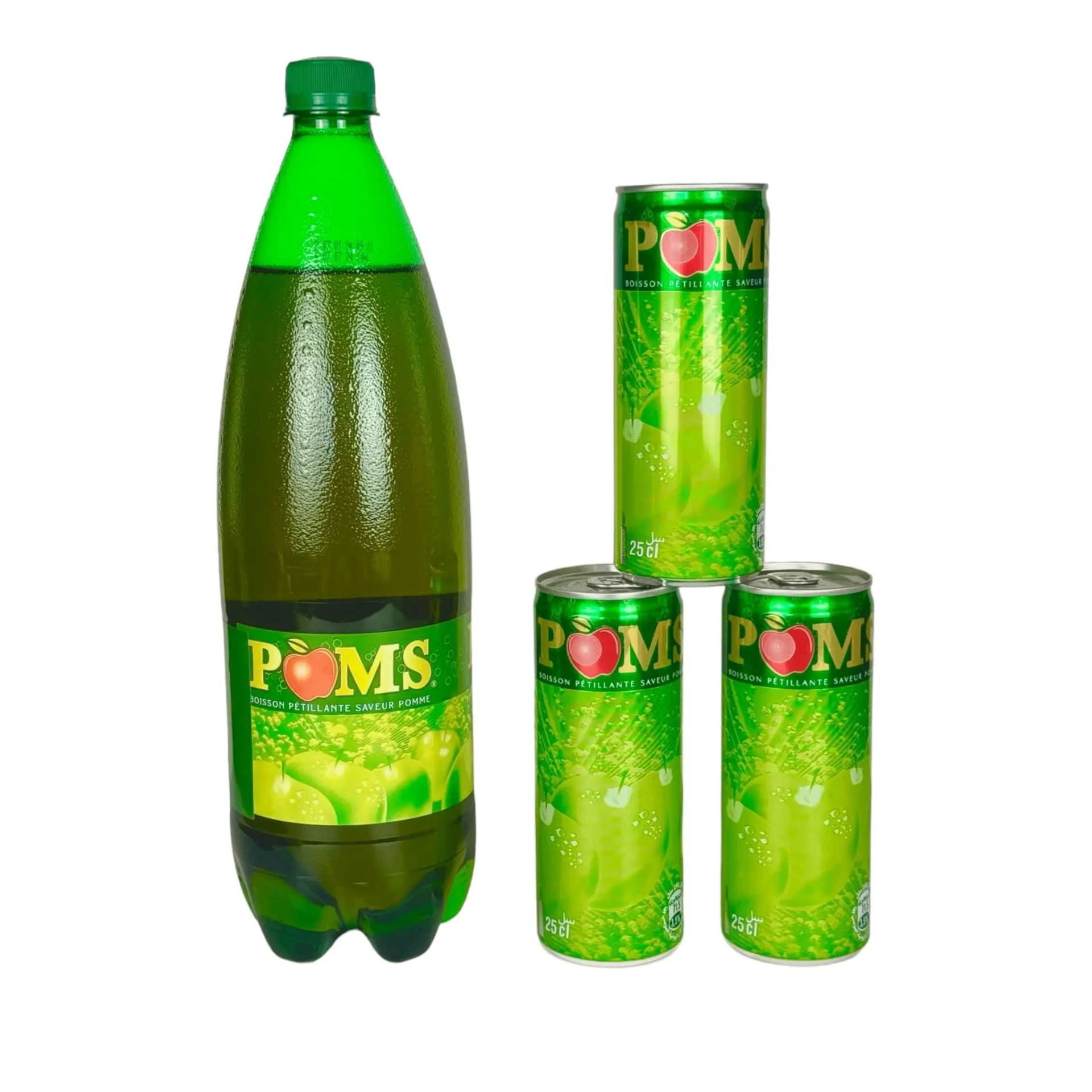Poms Moroccan apple soda bottle